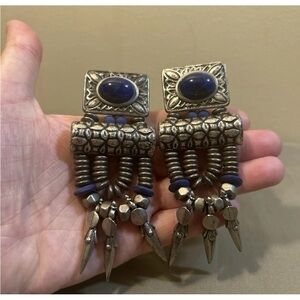 Rare Vintage Chunky Clip On Statement Earrings